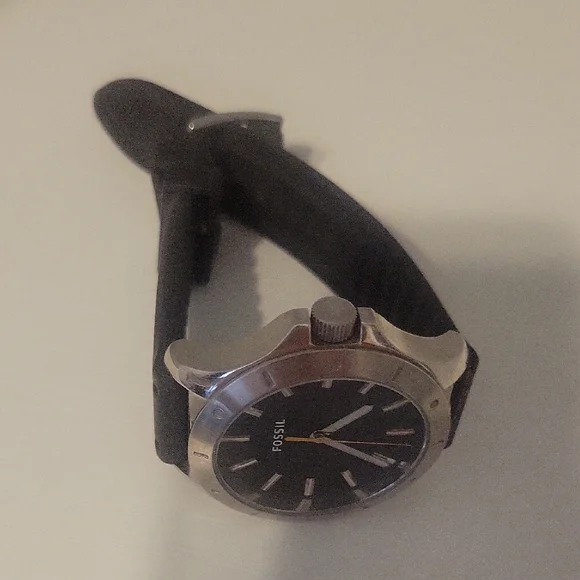 Mens Fossil Black and Silver large face stainless Watch - Picture 4 of 4